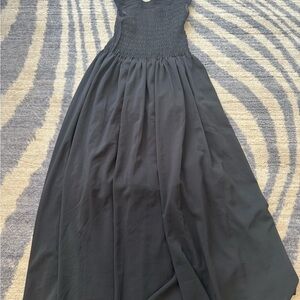 Elegant Black Maxi Dress with Square Neckline